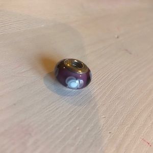 Pandora Purple Flower Glass Bead